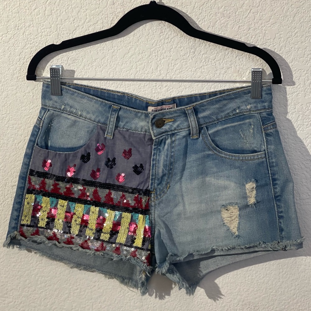 Guess Originals Sequin Denim Short 
Style #W31D11D04Q0